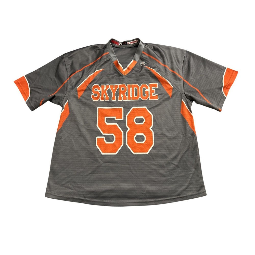 ProSphere Skyridge Football Jersey Mens Large Grey Orange #58 Excellent Mesh